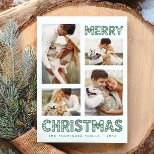 Retro Merry Christmas Modern Holiday Card