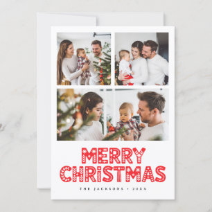 Retro Merry Christmas Photo Holiday Card