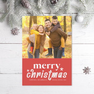 Retro Merry Christmas Photo Holiday Card