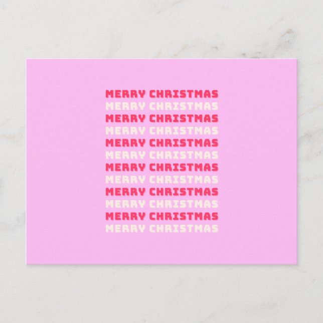 Retro Merry Christmas Pink Holiday Decor Preppy (Front)