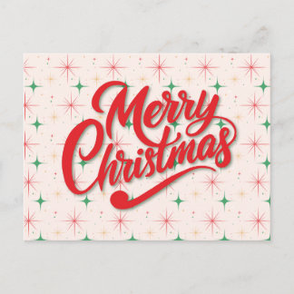 Retro Merry Christmas Postcard