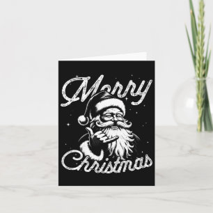 Retro Merry Christmas Santa Shaka Hawaiian Surf Sk Card