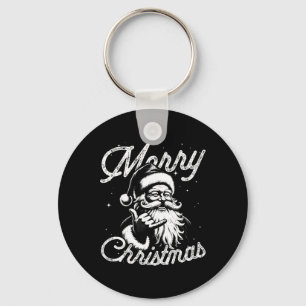 Retro Merry Christmas Santa Shaka Hawaiian Surf Sk Key Ring