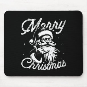 Retro Merry Christmas Santa Shaka Hawaiian Surf Sk Mouse Pad