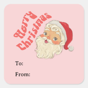 Retro Merry Christmas Santa Sticker