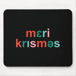 Retro Merry Christmas Slp Phonetics Funny Speech T Mouse Pad