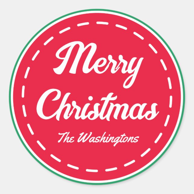 Retro Merry Christmas Stickers (Front)