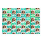 Retro Merry Christmas Tie-Dye Teal Photo 70s Vibe