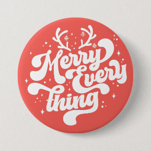 Retro Merry Everything Merry Christmas 7.5 Cm Round Badge