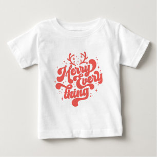 Retro Merry Everything Merry Christmas   Baby T-Shirt