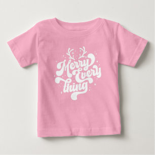 Retro Merry Everything Merry Christmas  Baby T-Shirt