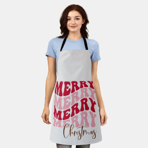 retro "Merry Merry Christmas" Apron