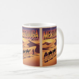 Retro Merzouga sahara camel ride morocco travel Coffee Mug