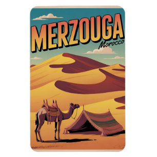 Retro Merzouga sahara camel ride morocco travel gi Magnet
