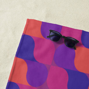 Retro Metaballs Abstract Geometric Pattern Beach Towel