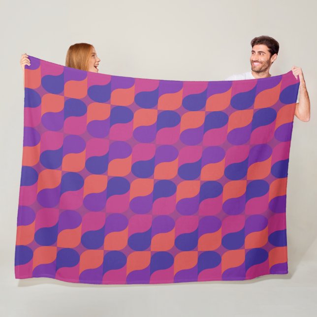 Retro Metaballs Abstract Geometric Pattern  Fleece Blanket (In Situ)