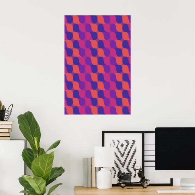 Retro Metaballs Abstract Geometric Pattern  Poster (Home Office)