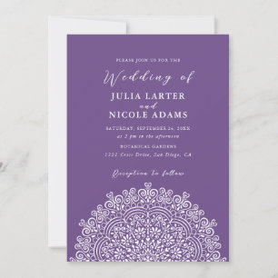 Retro Mexican Terrain Flourishing Mandala Wedding Invitation