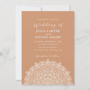 Retro Mexican Terrain Flourishing Mandala Wedding Invitation