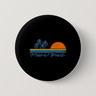 Retro Miami Beach Florida Tees Women Men Cool Vint 6 Cm Round Badge