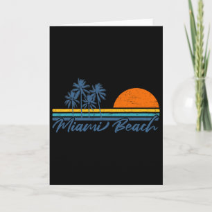Retro Miami Beach Florida Tees Women Men Cool Vint Card