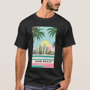 Retro Miami Beach Vibes with Palms and Art Deco Be T-Shirt