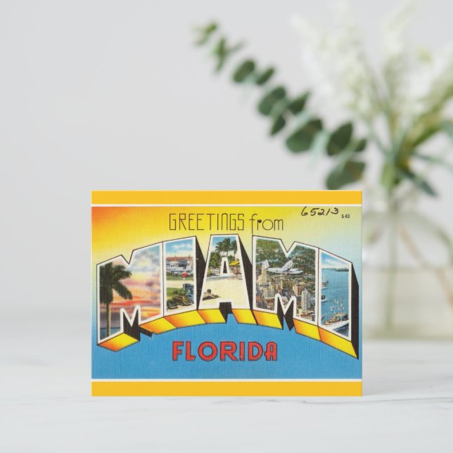 Retro Miami Florida. Postcard (Standing Front)