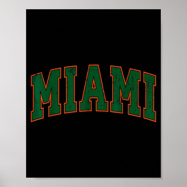 Retro Miami Florida Tee Men Women And Kids  Poster (Front)