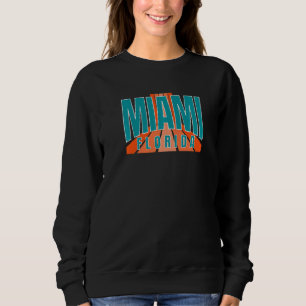 Retro Miami OrangeBlue-Teal Cool Miami FL Striped  Sweatshirt