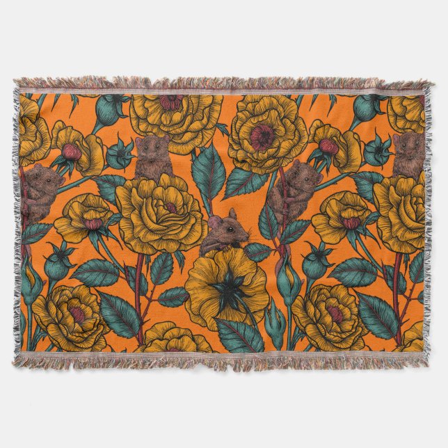 Retro mice party throw blanket (Front)
