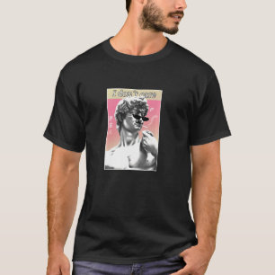 Retro Michelangelo 90s Aesthetic Vaporwave Meme I  T-Shirt