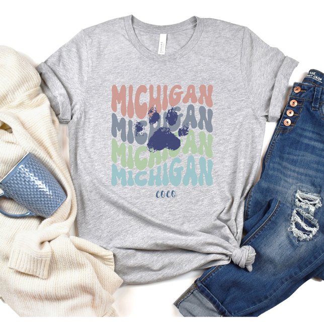 Retro Michigan Dog Mum T-Shirt (Creator Uploaded)