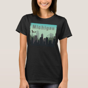 Retro Michigan Image  Home MI State Souvenir T-Shirt