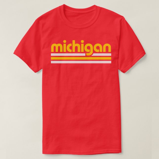 Retro Michigan Stripes Crewneck Sweatshirt T-Shirt (Design Front)
