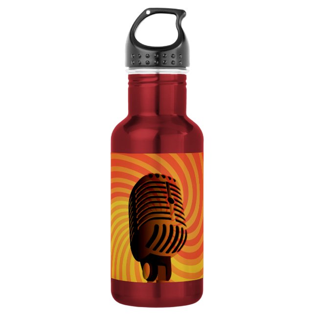 Retro Microphone custom 532 Ml Water Bottle (Front)