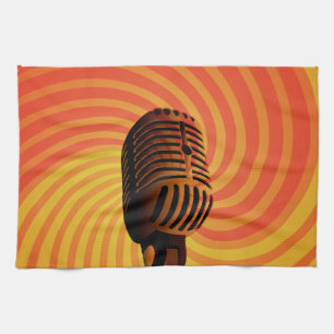 Retro Microphone custom hand towel
