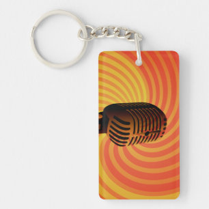 Retro Microphone custom key chain