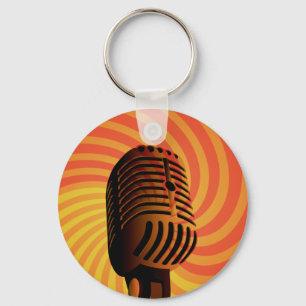 Retro Microphone custom key chain