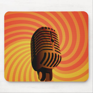 Retro Microphone custom laptop sleeve Mouse Pad
