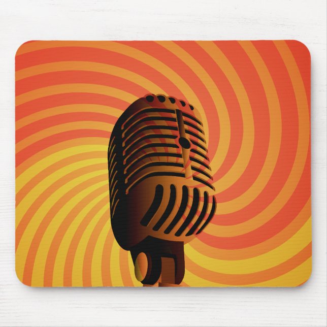 Retro Microphone custom laptop sleeve Mouse Pad (Front)
