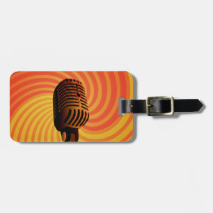 Retro Microphone custom luggage tag