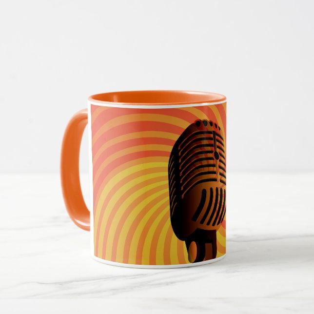 Retro Microphone custom mug - choose style (Front Left)