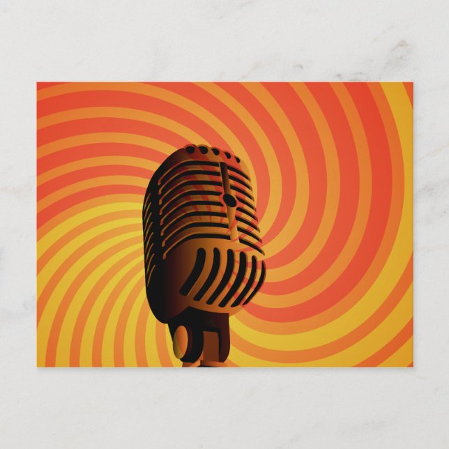 Retro Microphone custom postcard (Front)