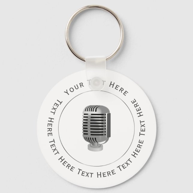 Retro Microphone Keychain (Front)