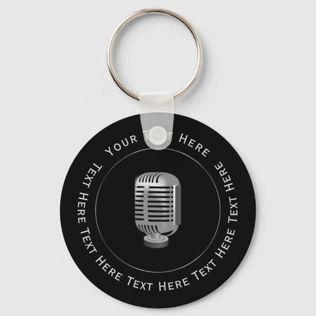 Retro Microphone Keychain (Front)
