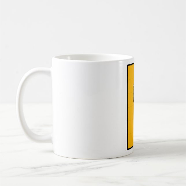 Retro Microphone on Bold Yellow Coffee Mug (Left)