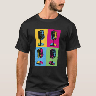 Retro Microphone Pop Music Recording Artist Vintag T-Shirt
