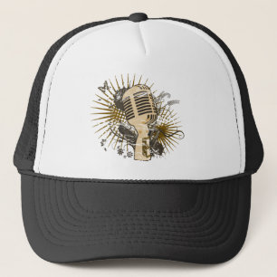 Retro Microphone Trucker Hat