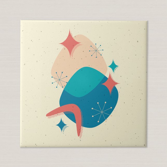 Retro Mid Century Atomic Age Abstract Ceramic Tile (Creator Uploaded)