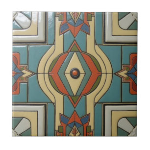 Retro Mid Century Atomic Geometric Pattern Ceramic Tile